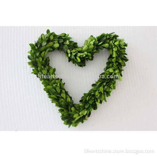 Preserved boxwood wreath 20cm heart-shape christmas wreath for home decor and party decor